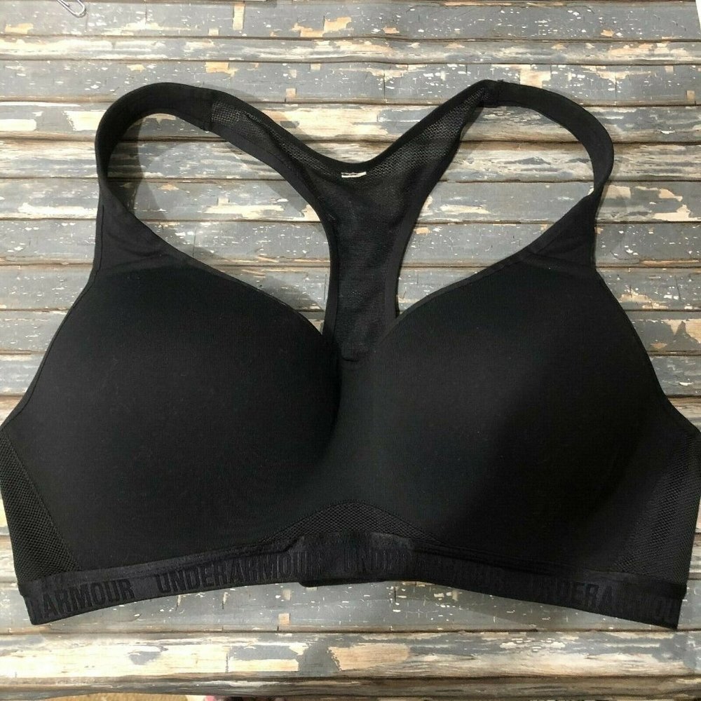 Under Armour Heat Gear Compression Sport Bra Racer Back AdjustableBlack 30" band